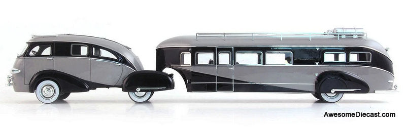 1936 Zephyr Land Yacht Designed by Brooks Stevens, Gray/Black 1:43 Resin Cast Model Vehicle by AutoCult