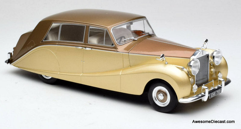1956 Rolls-Royce Silver Wraith Empress by Hooper, Brown & Gold 1:18 Diecast Model Car by MCG