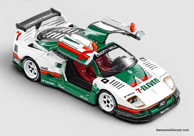 Ferrari F-40 Gull Wing 7-11 Livery 1:64 Diecast Model Car by Demon King