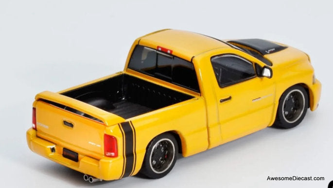 Dodge Ram SRT-10 Pick-Up, Yellow 1:64 Diecast Model Truck by Shoom64