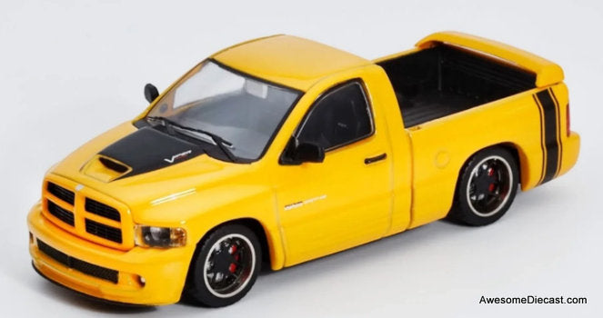Dodge Ram SRT-10 Pick-Up, Yellow 1:64 Diecast Model Truck by Shoom64