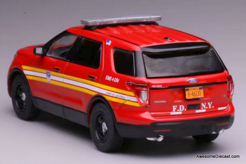 Ford Explorer Interceptor: New York Fire Department 1:64 Diecast Model Car by 596 Model