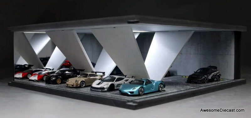 Underground Parking Garage Diorama w/Lighting 1:64 Diorama by MoreArt