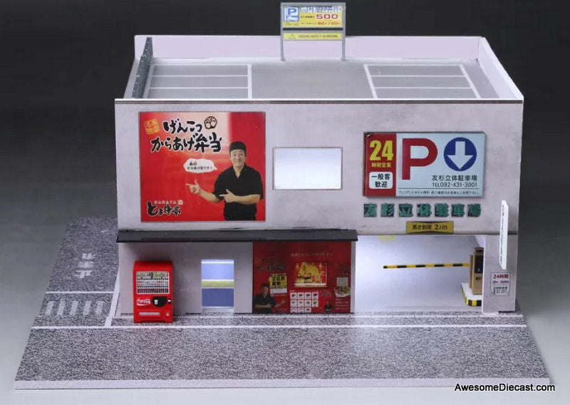 Japanese Parking Building w/Lighting 1:64 Diorama by MoreArt