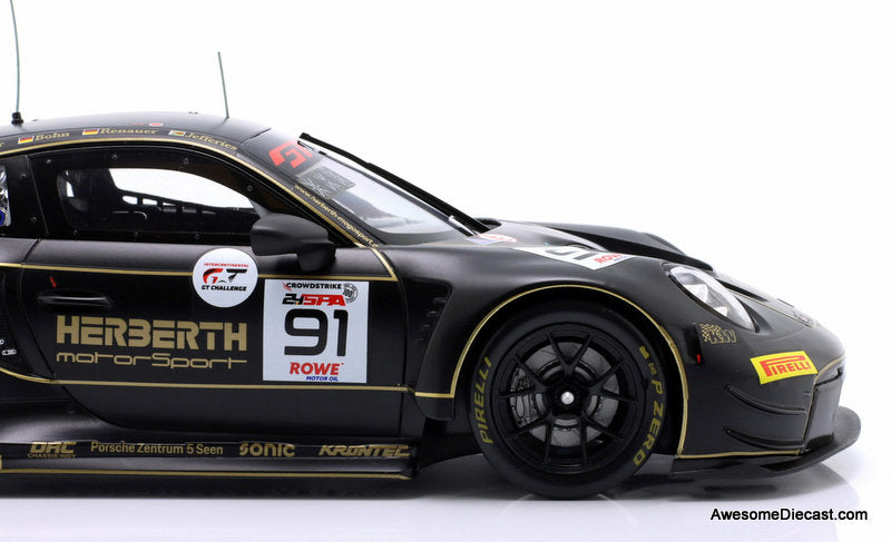 Porsche 911 GT3 R #91 Herberth Motorsport 24Hr Spa 2025, 1:18 Diecast Model Car by IXO