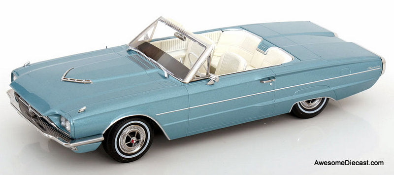 1966 Ford Thunderbird Convertible, Metallic Blue 1:18 Diecast Model Car by KK Scale