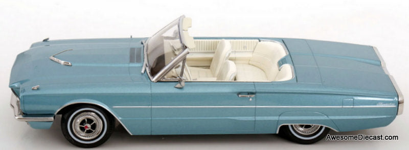1966 Ford Thunderbird Convertible, Metallic Blue 1:18 Diecast Model Car by KK Scale