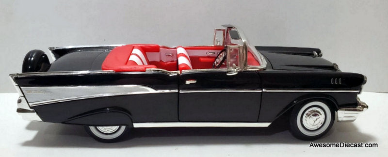 1957 Chevrolet Bel Air Convertible, Black 1:18 Diecast Model Car by Lucky Diecast
