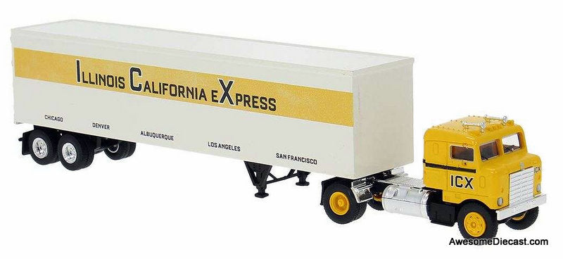 1950 Kenworth Bullnose Tractor w/Trailer "ICX" (Illinois California eXpress) 1:87 ABS Plastic Model Truck