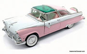 1955 Ford Crown Victoria, Pink/White 1:18 Diecast Model Car by Road Signature