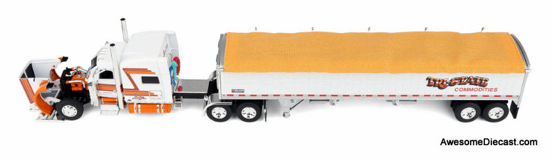 Peterbilt 389 Sleeper Tractor w/43ft Wilson Pacesetter Grain Trailer: Tri-State Commodities 1:64 Diecast Model Truck DCP by First Gear