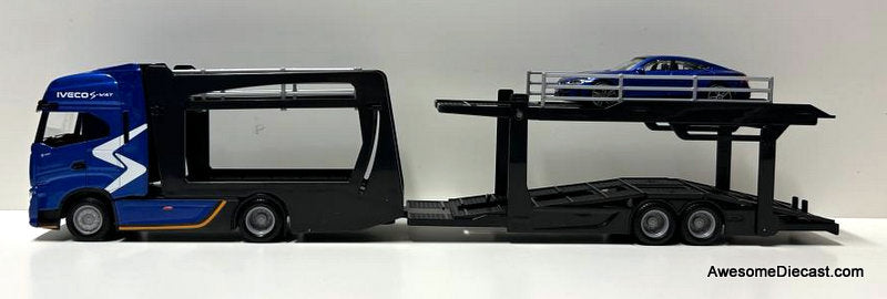 Fiat Iveco S-WAY 570 Car Transporter w/Audi E-Tron 1:43 Diecast Model Truck by Burago