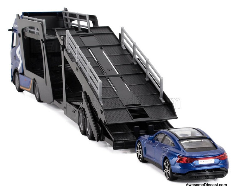 Fiat Iveco S-WAY 570 Car Transporter w/Audi E-Tron 1:43 Diecast Model Truck by Burago