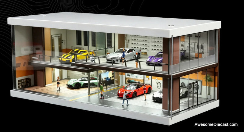 Light Coffee Car House w/Lighting Diorama by Shou Cang