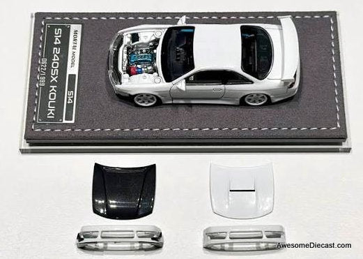 Nissan Silvia S14 Kouki, White 1:64 Diecast Model Car by Mortal
