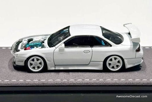 Nissan Silvia S14 Kouki, White 1:64 Diecast Model Car by Mortal