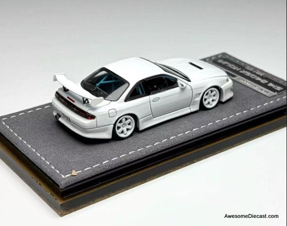 Nissan Silvia S14 Kouki, White 1:64 Diecast Model Car by Mortal