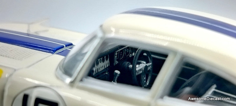 Kyosho 1:43 Jaguar E-Type Roadster 1962 Le Mans #10, Creme/Blue