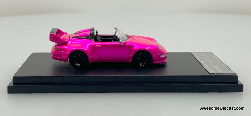 Porsche 911 (Gunter Werks 993) Convertible, Flash Pink 1:64 Diecast Model Car by Street Weapon