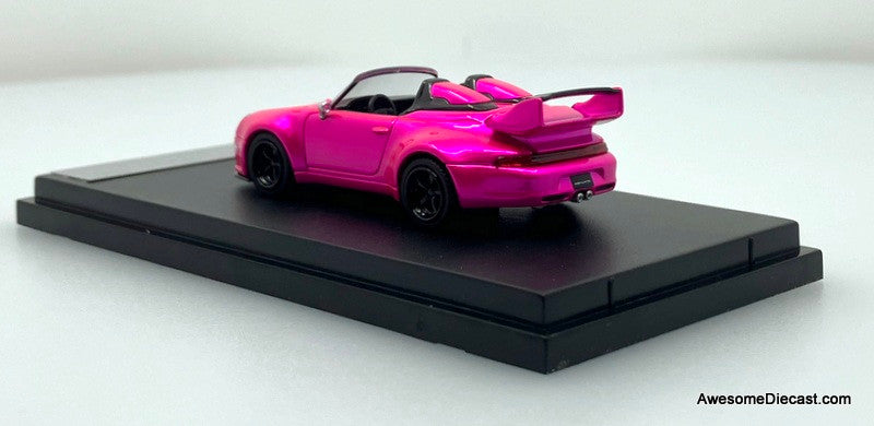 Porsche 911 (Gunter Werks 993) Convertible, Flash Pink 1:64 Diecast Model Car by Street Weapon