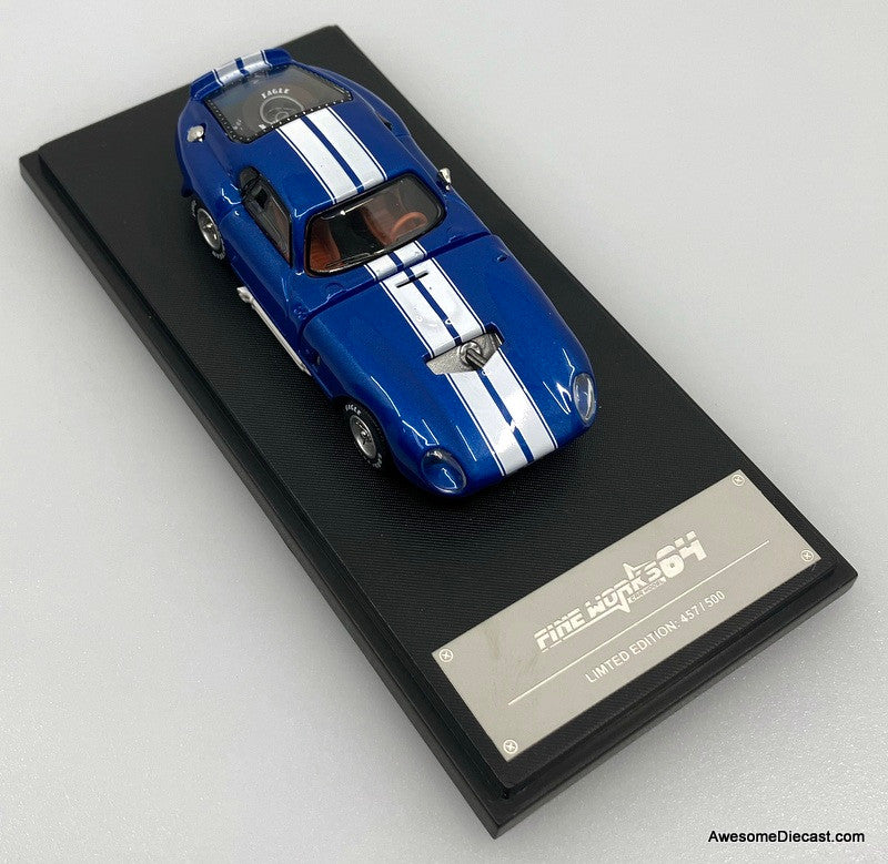 Shelby Daytona, Blue/Silver 1:64 Diecast Model Car by Fine Works64