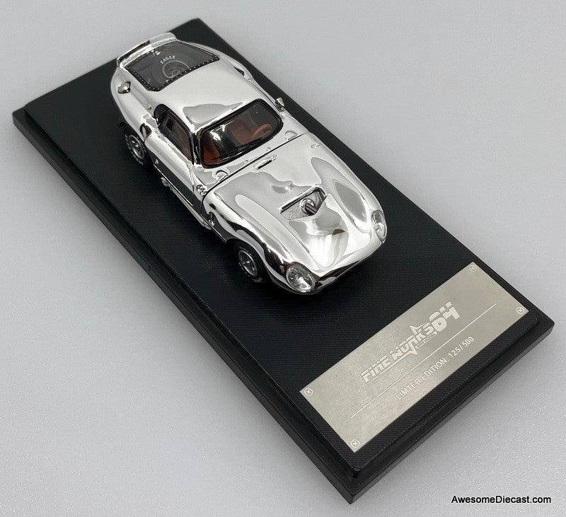 Shelby Daytona, Chrome Silver 1:64 Diecast Model Car by Fine Works64