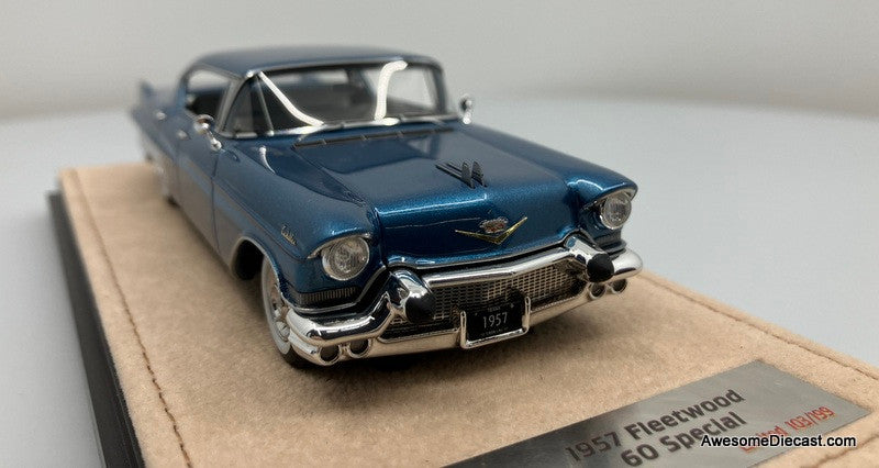 Stamp Models 1:43 1957 Cadillac Fleetwood 60 Special, Bahama Blue Metallic