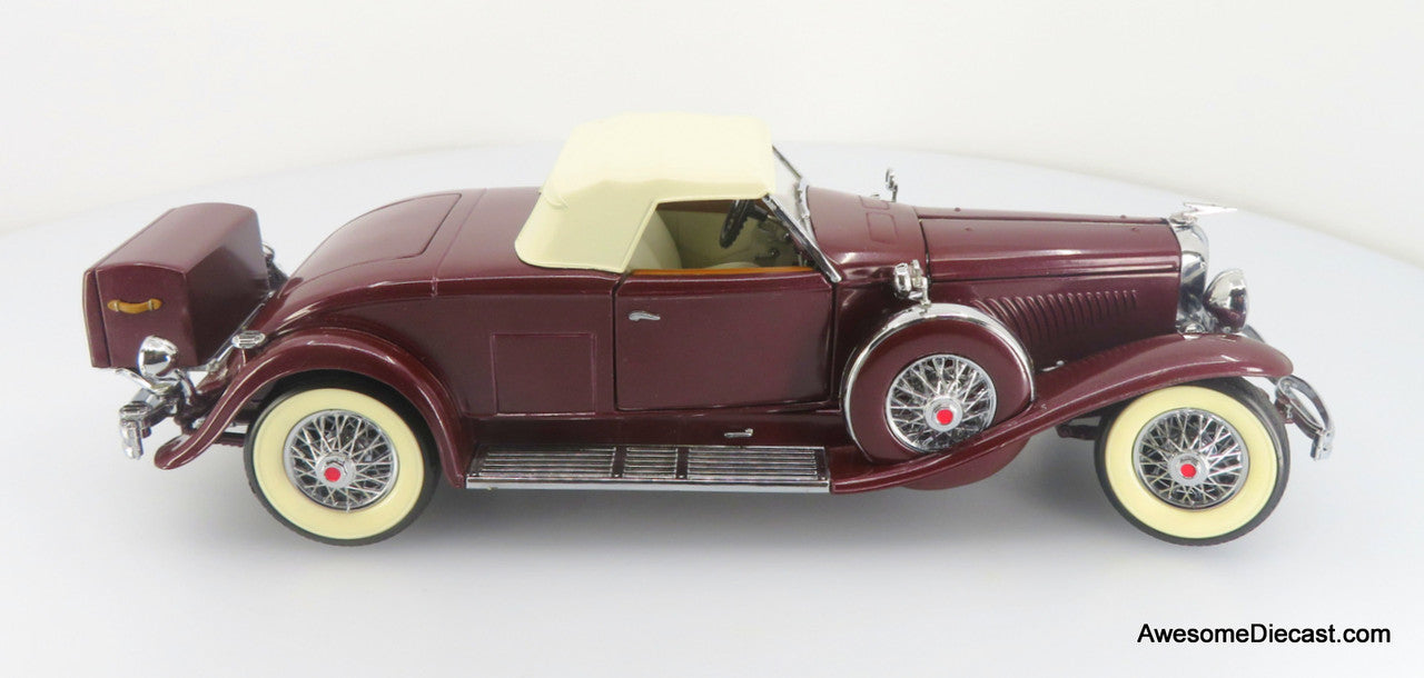 1935 Duesenberg Model J 550, Maroon/Cream 1:24 Diecast Model by Franklin Mint