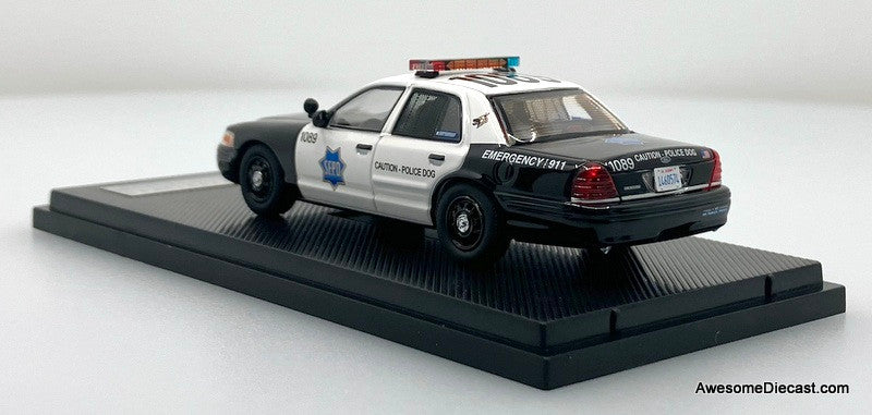 Ford Crown Victoria: San Francisco Police Department K-9 Unit 1:64 Diecast Model Car by Rollin