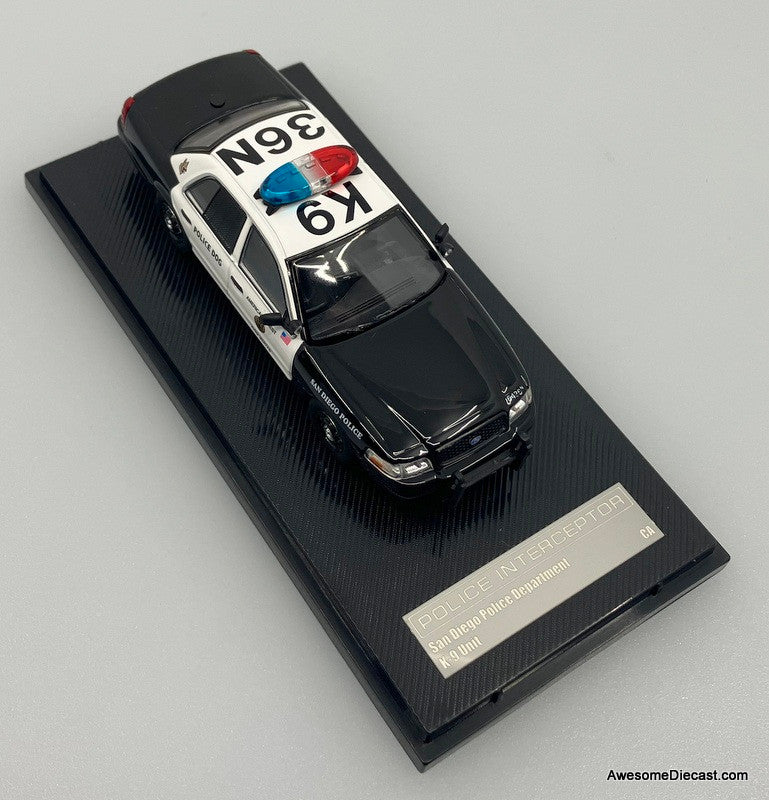 Ford Crown Victoria: San Diego Police Department K-9 Unit 1:64 Diecast Model Car by Rollin