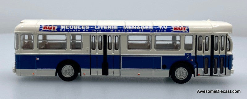 Saviem SC10, Blue/White Metz Bus Lines 1:87 ABS Plastic Model Bus by Brekina