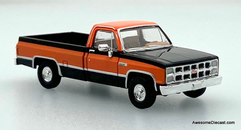 GMC Sierra Grande Pick-Up w/Motor Cycle, Black/Orange 1:87 ABS Plastic Model Truck by Brekina