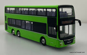 MAN Singapore A95 Double Decker Bus, Green: Route 180 Bukit Panjang 1:64 Diecast Model Bus by SG Bus