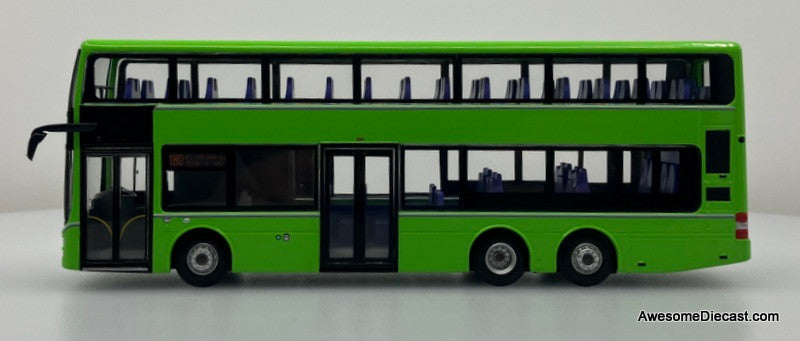 MAN Singapore A95 Double Decker Bus, Green: Route 180 Bukit Panjang 1:64 Diecast Model Bus by SG Bus