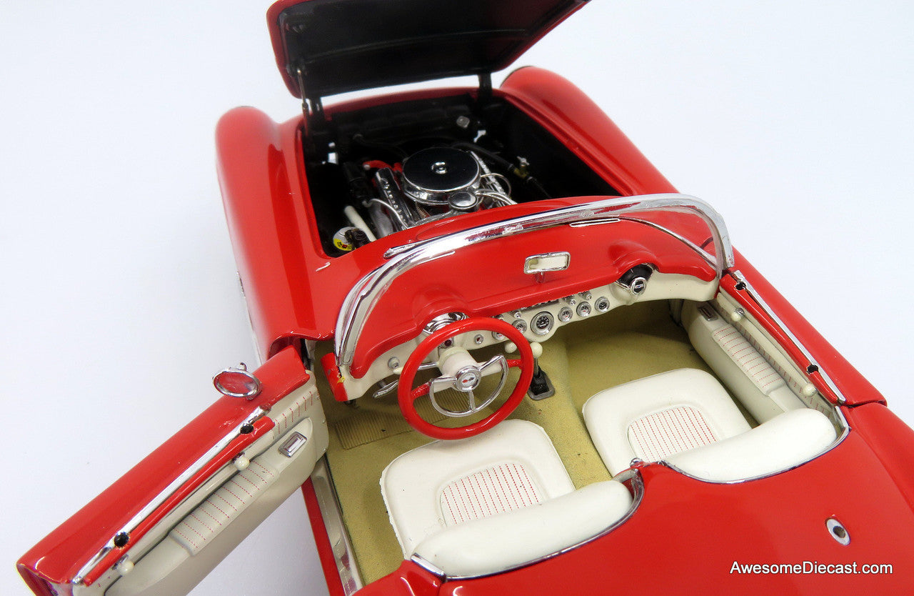 1955 Chevrolet Corvette, Red 1:24 Diecast Model Car by Danbury