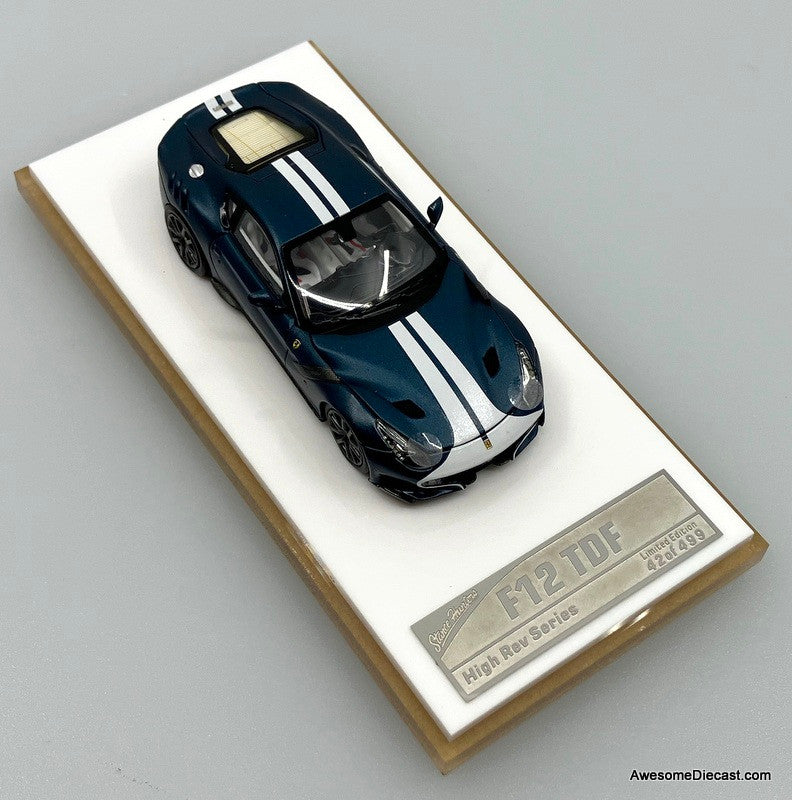 Ferrari F12 TDF, Tour De France Blue Metallic 1:64 Diecast Model Car by Stance Hunters