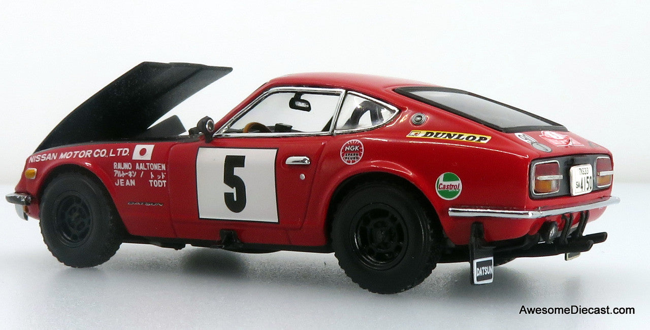 Kyosho (Museum Collection) 1:43 Datsun 240Z #5, 1972 Monte Carlo Race, Red/Black