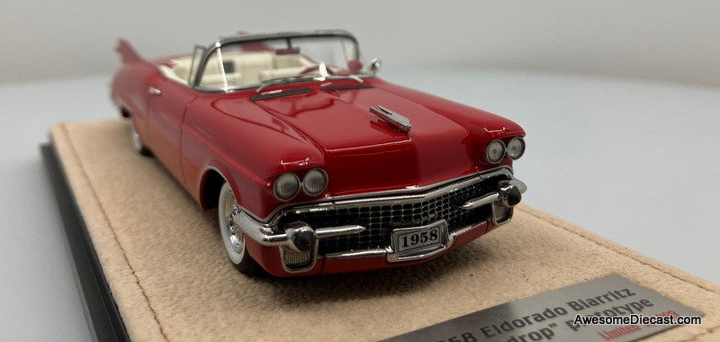 Stamp Models 1:43 1958 Cadillac Eldorado Biarritz "Raindrop" Concept Convertible (Roof Down), Red