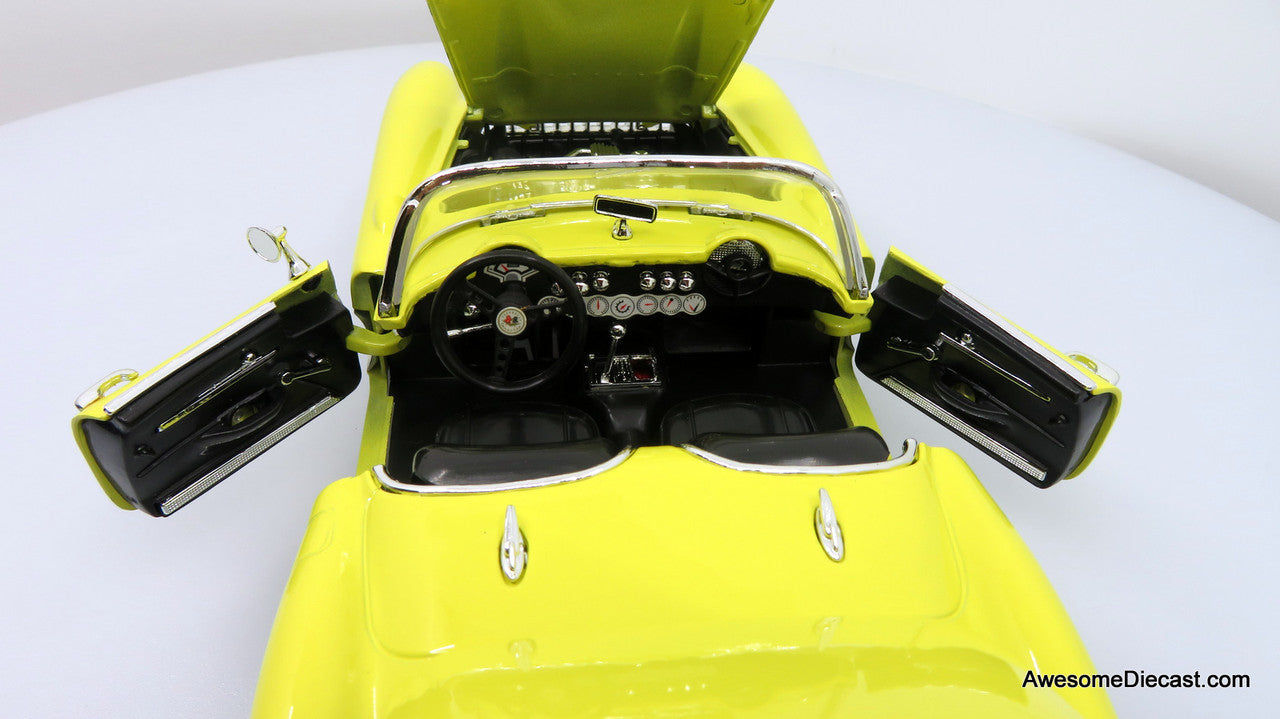 1957 Chevrolet Corvette, Yellow Convertible 1:18 Diecast Model Car by Yat Ming Collectors Editions