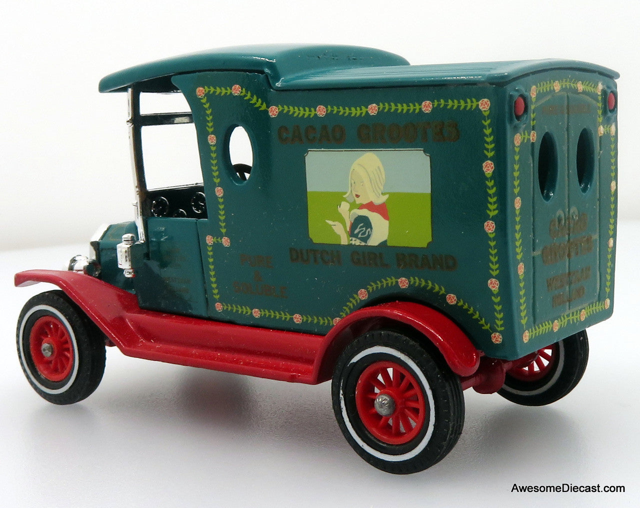 1912 Model T Ford Cacao Grootes, Green 1:43 Diecast Model Truck by Matchbox