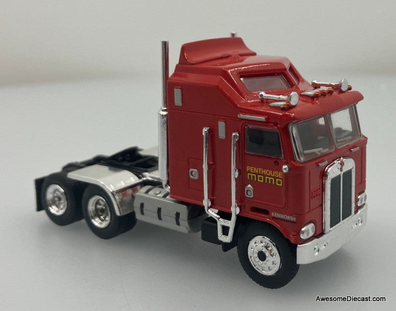 Brekina 1:87 Kenworth K100 Aerodyne Sleeper Tractor w/Car Carrier Trailer & VW Caddy Pick-Up: Momo Wheels