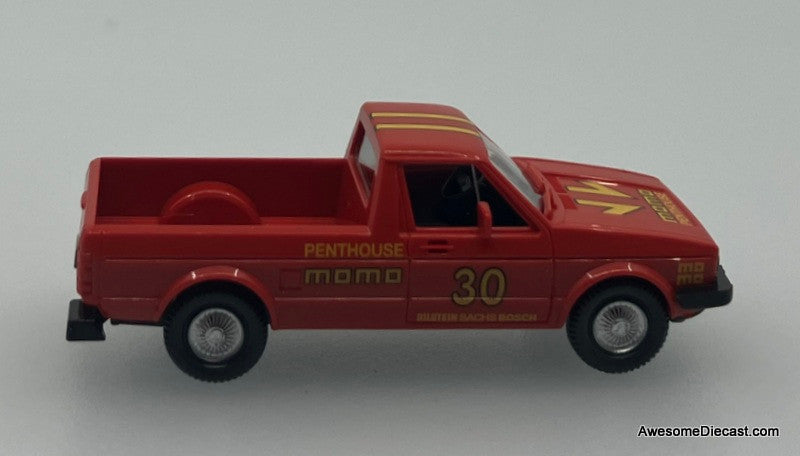 Brekina 1:87 Kenworth K100 Aerodyne Sleeper Tractor w/Car Carrier Trailer & VW Caddy Pick-Up: Momo Wheels