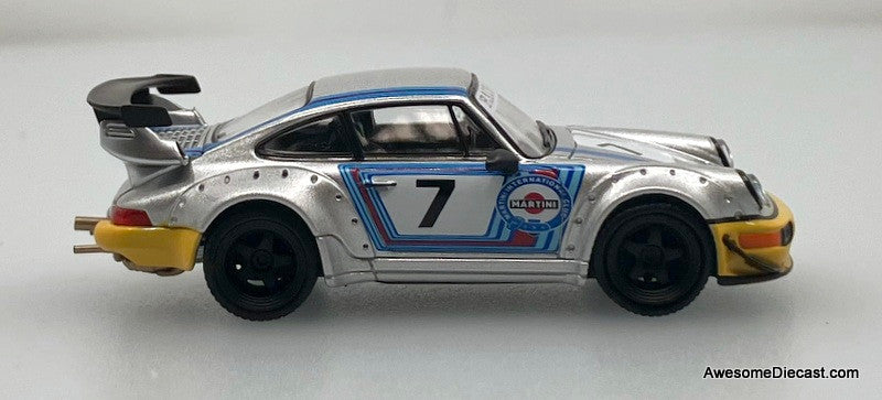 Porsche 964 RWB, Silver Ichiban Boshi #7 1:64 Diecast Model Car by Model M