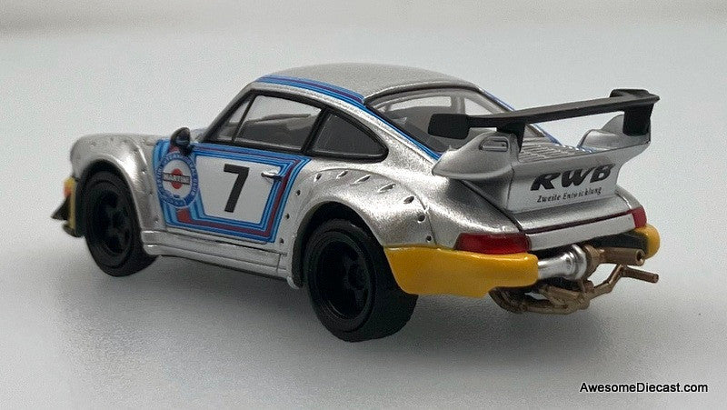Porsche 964 RWB, Silver Ichiban Boshi #7 1:64 Diecast Model Car by Model M