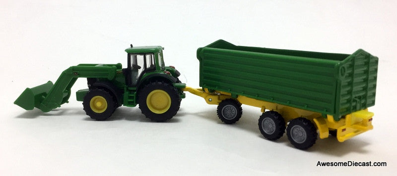 SIKU 1:87 Front Loader Tractor w/Trailer: John Deere