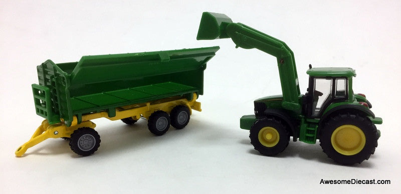 SIKU 1:87 Front Loader Tractor w/Trailer: John Deere