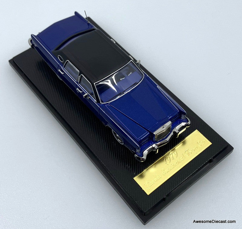 1979 Lincoln Continental Town Car, Blue/Black 1:64 Diecast Model
