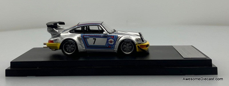 Porsche 964 RWB Wide Body, Silver #7 1:64 Diecast Model Car by Street Weapon