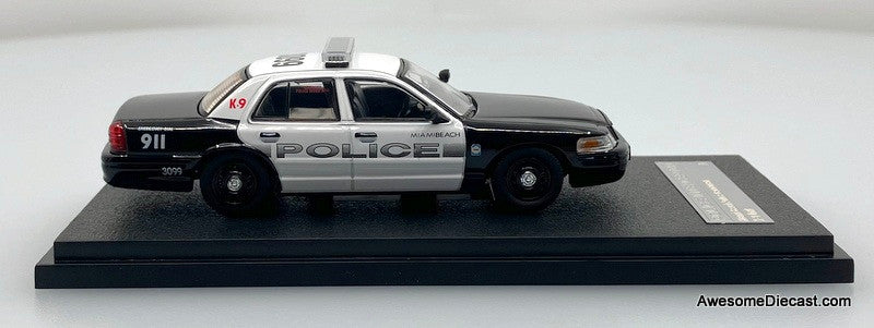 Ford Crown Victoria Police Interceptor: Miami Beach K-9 Police Department 1:64 Diecast Model Car by Rollin