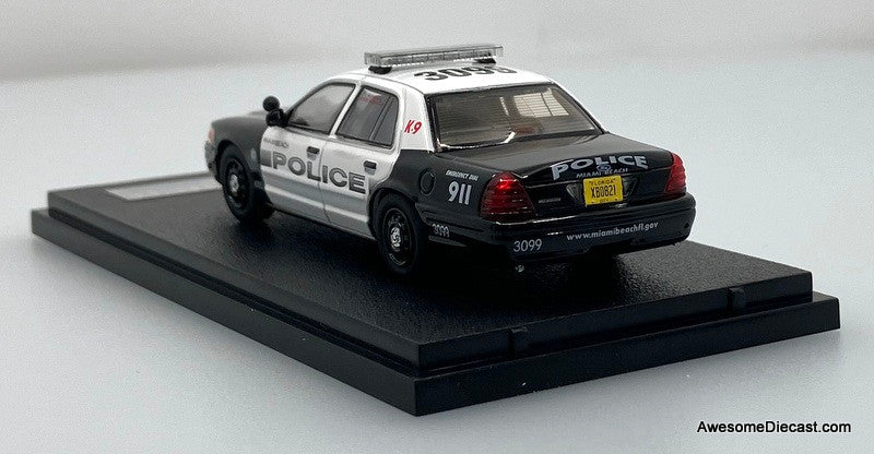 Ford Crown Victoria Police Interceptor: Miami Beach K-9 Police Department 1:64 Diecast Model Car by Rollin